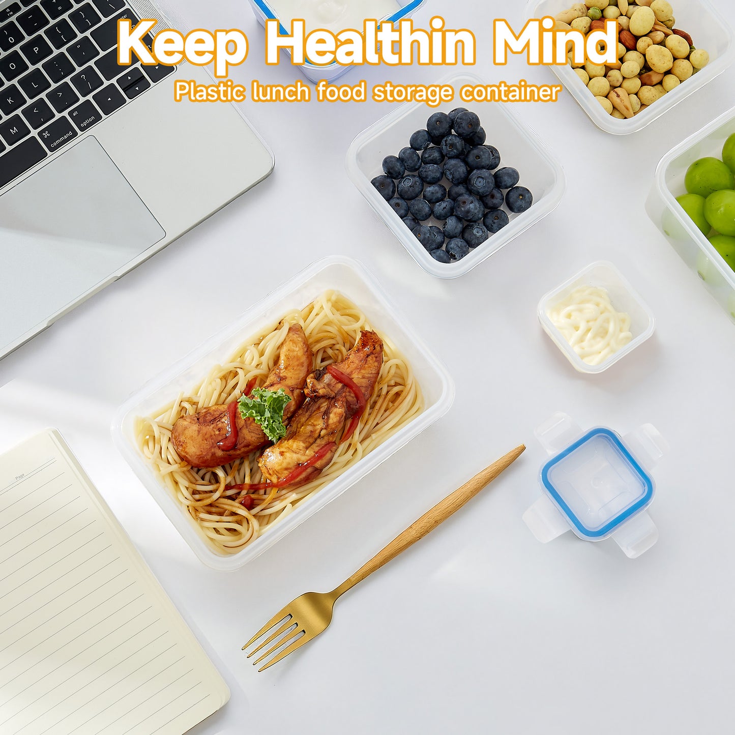 48pcs luxury food storage container set of high quality - sealed design, BPA free, easy to fasten lid, stackable microwave safe - including 24 containers, 24 lids, free labels, and kitchen storage marker pen