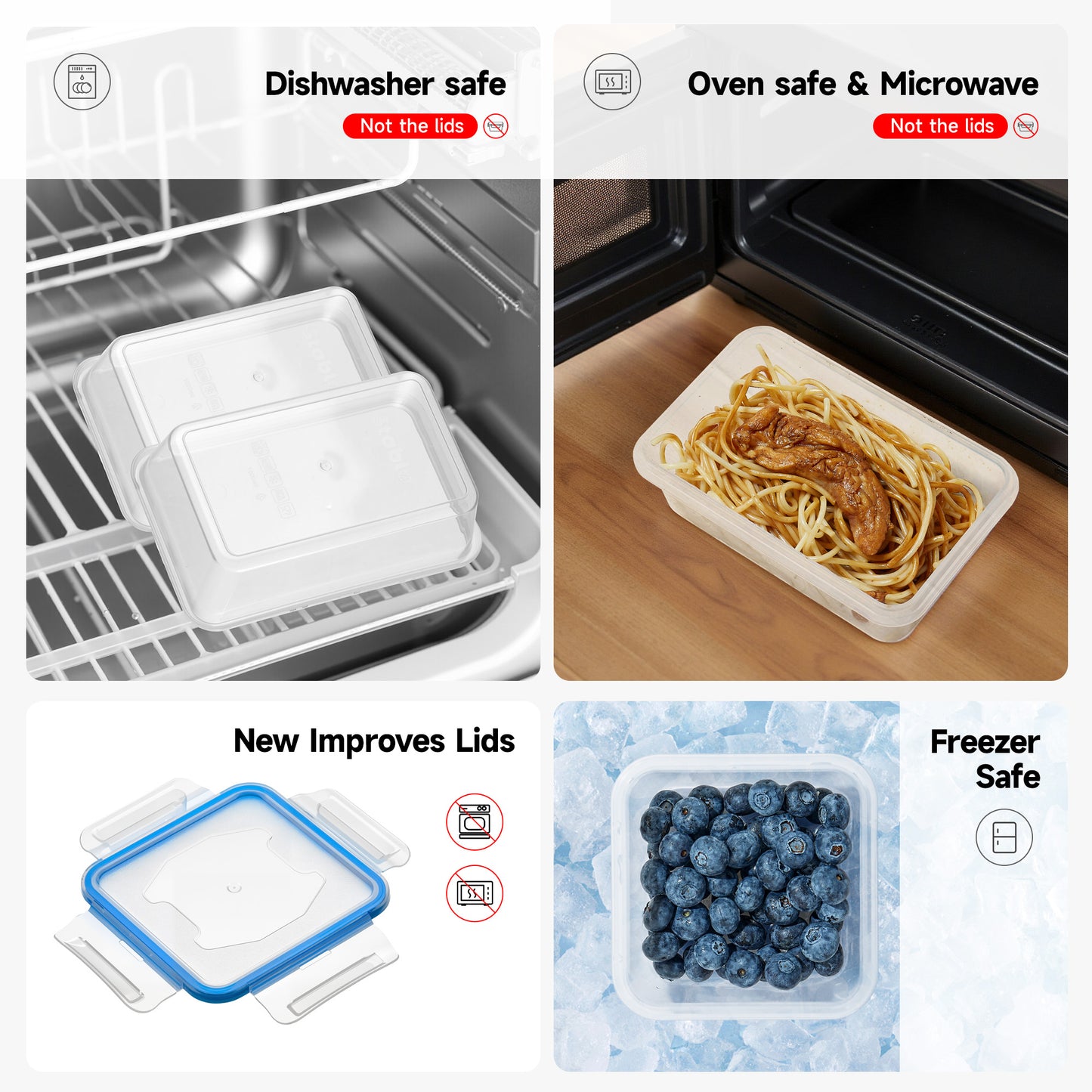 48pcs luxury food storage container set of high quality - sealed design, BPA free, easy to fasten lid, stackable microwave safe - including 24 containers, 24 lids, free labels, and kitchen storage marker pen