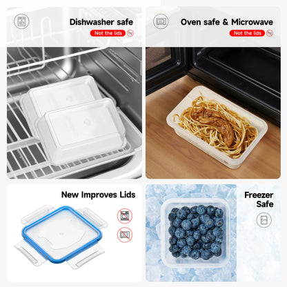 48pcs luxury food storage container set of high quality - sealed design, BPA free, easy to fasten lid, stackable microwave safe - including 24 containers, 24 lids, free labels, and kitchen storage marker pen