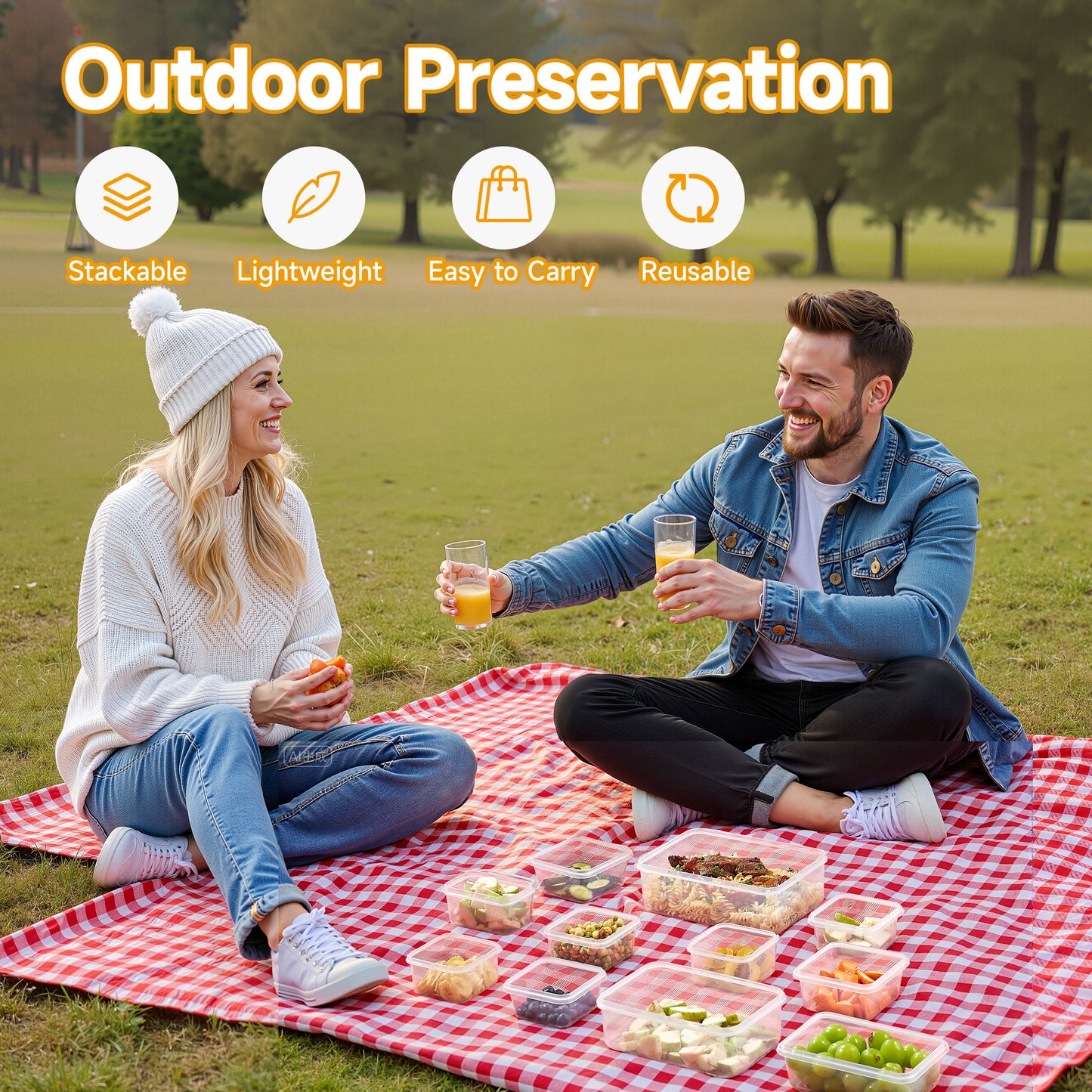 48pcs luxury food storage container set of high quality - sealed design, BPA free, easy to fasten lid, stackable microwave safe - including 24 containers, 24 lids, free labels, and kitchen storage marker pen