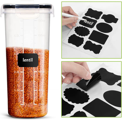 Utopia Kitchen Grain Container - Sealed Food Storage Container & Grain Dispenser for Pantry Finishing (Clear, 4 L, 3 Pack)