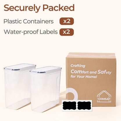 Grain Storage Container Set (6.3 L/24 oz) – Sealed food storage with lid, pantry for rice, sugar, flour